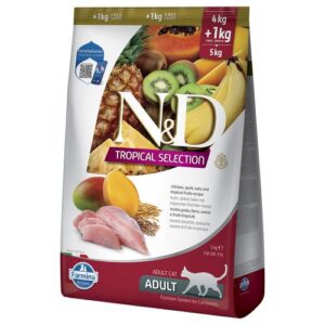 N&D Cat Tropical Selection, kurczak - 5 kg (4 + 1 kg)