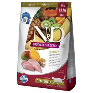 N&D Cat Tropical Selection Neutered, kurczak - 5 kg (4 +1 kg)